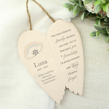Personalised Pet Memorial Wings Keepsake, 4 of 4