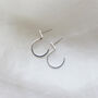 Mini Crescent Hoop Earrings In Recycled Silver Or Brass, thumbnail 4 of 4