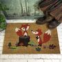 Pair Of Playful Fox Coir Doormats, thumbnail 1 of 4