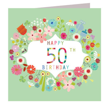 Floral 50th Birthday Card, 2 of 5