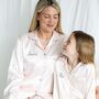 Personalised Women's Mothers Luxury Pink Silky Satin Pyjamas, thumbnail 6 of 12