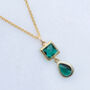 Emerald Green Deco Pendant Necklace, thumbnail 1 of 4
