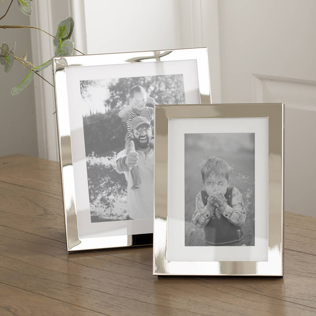 Classic Polished Silver Picture Frame With Ivory Mount, 1 of 5