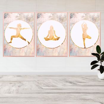 Yoga Gold Marble Wall Art Print Mothers Mum Gift, 5 of 6