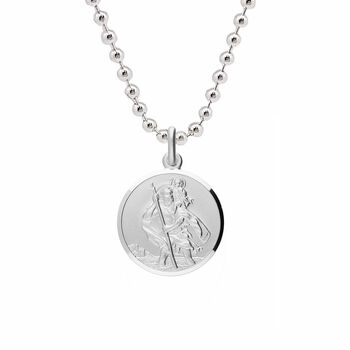Classic St Christopher Necklace Sterling Silver 18mm, 3 of 9