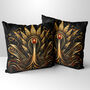 Celestial Aviary Art Deco Swan Poly Linen Cushion, thumbnail 1 of 6