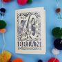 Personalised 70th Birthday Card Papercut Woodland Design, thumbnail 1 of 10