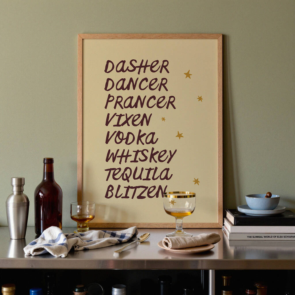 Reindeer Drinks Christmas Print, 1 of 10