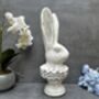 37cm Off White Stone Effect Rabbit Bust Statue Ornament, thumbnail 3 of 12