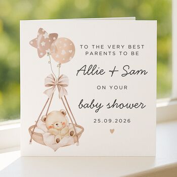 Personalised Baby Shower Card For Parents, 5 of 7