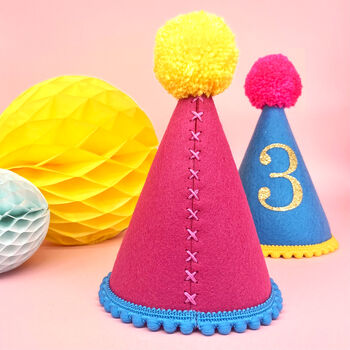 Colourful Felt Any Age Birthday Party Hat, 4 of 4