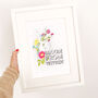 'Bloom From Within' Typography Illustration Print, thumbnail 2 of 3