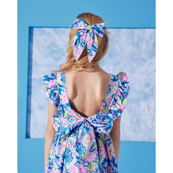 Watercolor Flower Dress With Hair Clip Accessory, 3 of 4