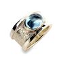Sterling Silver Blue Topaz Drum Ring, thumbnail 1 of 5