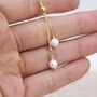 Sterling Silver Genuine Pearl Lariat Necklace, thumbnail 4 of 12