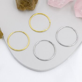 Sterling Silver Extra Skinny Large Infinity Hoops, 8 of 12