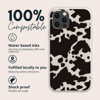Cow Print Biodegradable Phone Case, 2 of 8