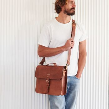 Handmade Leather Laptop Bag With Lifetime Guarantee, 3 of 9