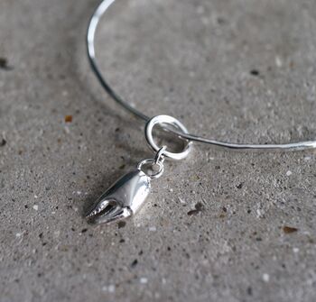 Sterling Silver Crab Claw Bangle, 2 of 6