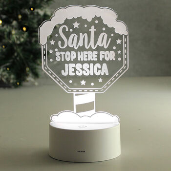 Personalised Santa Stop Here LED Night Light, 11 of 11