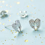 Petite Angel Wing Stud Earrings In Sterling Silver, thumbnail 3 of 9