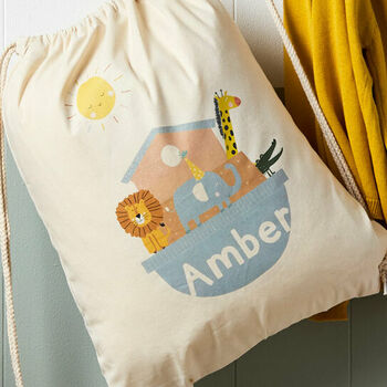 Personalised Noah's Ark Cotton Nursery Kit Bag, 3 of 4