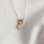 Double Diamond Pendant Necklace In Solid Gold, thumbnail 7 of 8