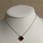 Maroon Double Sided Clover Silver Necklace, thumbnail 2 of 6