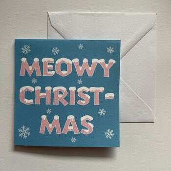 Handmade Surprise Cat In The Present Pop Up Christmas Card, 2 of 3