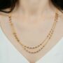 Two Strand Gold Plated Pearl Necklace For Women, thumbnail 1 of 3