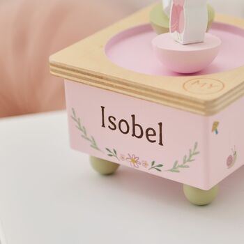 Personalised Wooden Woodland Animals Music Box 3y+, 2 of 4