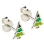 Christmas Tree Earrings In Sterling Silver, thumbnail 5 of 9