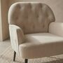 Beige Linen Tufted Armchair Living Room Comfortable, thumbnail 5 of 5