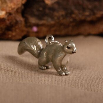 Enamelled Sterling Silver Squirrel Charm, 2 of 9