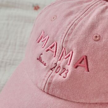 Personalised Adults Mama Vintage Pink Cap, 2 of 3