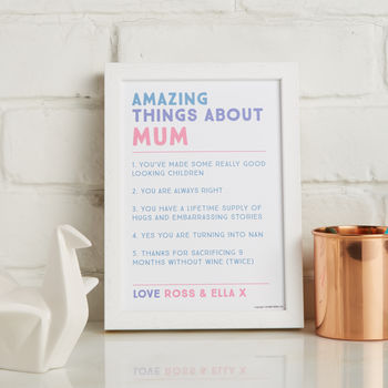Personalised Amazing Things About Mum Print, 2 of 4