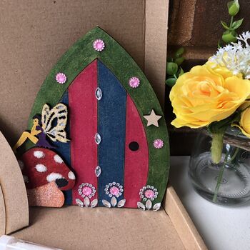 Fairy Door Toadstool Letterbox Wooden Craft Kit, 4 of 6