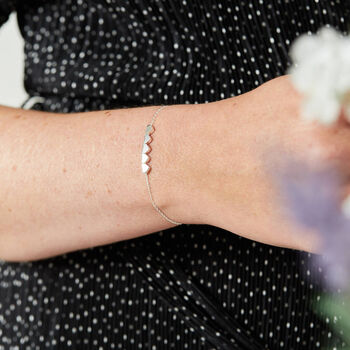 50th Birthday Sterling Silver Five Heart Bracelet, 2 of 5