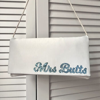 Mrs Surname Bridal Wedding Day Clutch, 9 of 12