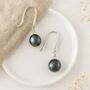 Sterling Silver Black Pearl Drop Earrings, thumbnail 6 of 7
