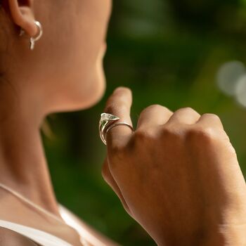 Sterling Silver Lily Flower Open Ring, 3 of 5
