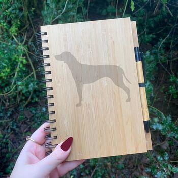 Personalised Rhodesian Ridgeback Dog Engraved Notebook, 2 of 2