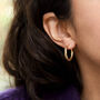 9ct Yellow Gold Chunky Twisted Hoop Earrings, thumbnail 2 of 3