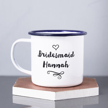 Personalised Bridesmaid Enamel Mug, 3 of 3