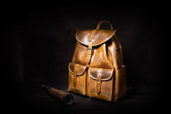 Handcrafted Leather Laptop Backpack Mens Gift For Him, 3 of 12