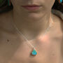 Emerald Turquoise Lagoon Teardrop Silver Pendant, thumbnail 1 of 4
