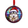 Alaskan Malamute In Santa Hat Suncatcher Decoration, thumbnail 5 of 6