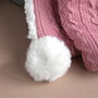 Personalised Dusty Pink Pom Pom Baby Blanket, thumbnail 3 of 8