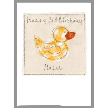 Personalised Duck New Baby Girl / 1st Birthday Card, 3 of 8