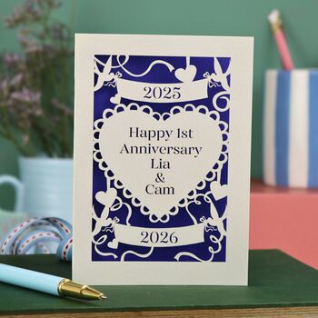 Personalised Laser Cut Anniversary Card, 7 of 12